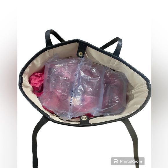 NWOT Lands End Tote/Shoulder bag in Black & Gray - Picture 3 of 9